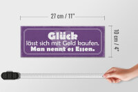 Holzschild Spruch 27x10cm Glück lässt sich kaufen Essen