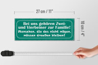 Holzschild Spruch 27x10cm Zwei und Vierbeiner zur Familie