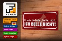Holzschild Spruch 27x10cm Hunde die bellen beißen nicht