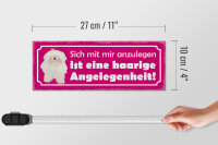 Holzschild Spruch 27x10cm Hund eine haarige Angelegenheit
