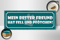 Holzschild Spruch 27x10cm Hund bester Freund Fell Pfötchen