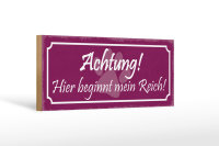 Holzschild Hinweis 27x10cm Hund hier beginnt mein Reich