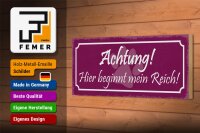 Holzschild Hinweis 27x10cm Hund hier beginnt mein Reich