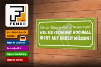 Holzschild Spruch 27x10cm Arbeit Vögel am Morgen singen