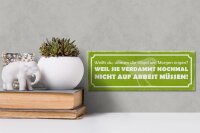 Holzschild Spruch 27x10cm Arbeit Vögel am Morgen singen
