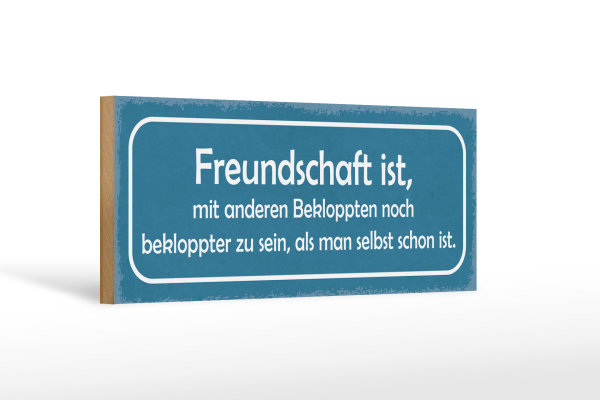 Holzschild Spruch 27x10cm Freundschaft noch bekloppter