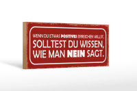Holzschild Spruch 27x10cm sollst wissen wie man NEIN sagt