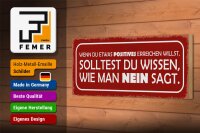 Holzschild Spruch 27x10cm sollst wissen wie man NEIN sagt