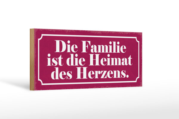 Holzschild Spruch 27x10cm Familie ist Heimat des Herzens