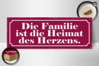 Holzschild Spruch 27x10cm Familie ist Heimat des Herzens
