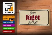 Holzschild Spruch 27x10cm bester Jäger der Welt