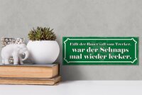 Holzschild Spruch 27x10cm fällt Bauer vom Trecker Schnaps
