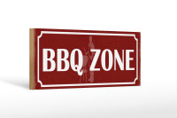 Holzschild Hinweis 27x10cm BBQ Zone Grill Fleisch