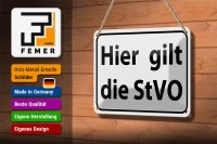 Blechschild Hinweis 18x12cm hier gilt StVO Verkehrsschild