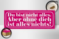 Holzschild Spruch 27x10cm du bist nicht alles aber ohne