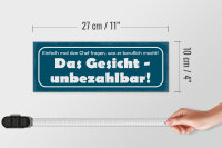 Holzschild Spruch 27x10cm Chef fragen was beruflich macht