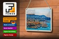 Blechschild Reise 18x12cm Nizza Frankreich Yachthafen Dekoration
