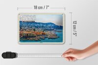 Blechschild Reise 18x12cm Nizza Frankreich Yachthafen Dekoration