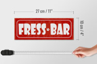 Holzschild Hinweis 27x10cm Fress Bar rotes Schild
