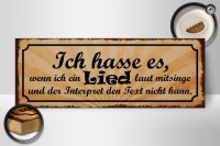 Holzschild Spruch 27x10cm ich hasse es wenn ich Lied laut
