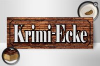 Holzschild Hinweis 27x10cm Krimi-Ecke