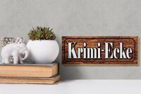 Holzschild Hinweis 27x10cm Krimi-Ecke