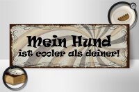 Holzschild Spruch 27x10cm mein Hund ist cooler als deiner