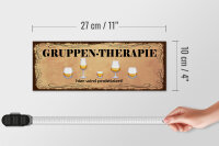 Holzschild Spruch 27x10cm Bier Gruppen Therapie hier wird