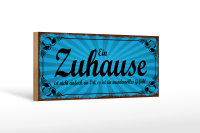 Holzschild Spruch 27x10cm Zuhause ist wundervolles Gefühl