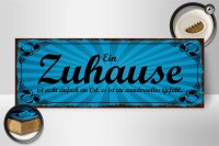 Holzschild Spruch 27x10cm Zuhause ist wundervolles Gefühl