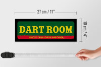 Holzschild Hinweis 27x10cm the Dart room a place to drink