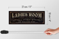 Holzschild Hinweis 27x10cm Ladies room women Dames Queens