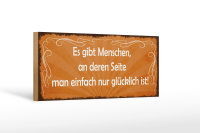 Holzschild Spruch 27x10cm Menschen einfach nur glücklich