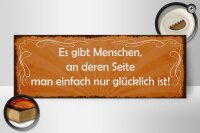 Holzschild Spruch 27x10cm Menschen einfach nur glücklich