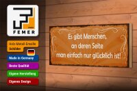 Holzschild Spruch 27x10cm Menschen einfach nur glücklich