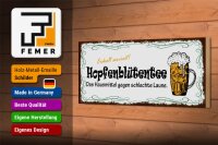 Holzschild Spruch 27x10cm Bier Hopfenblütentee Hausmittel