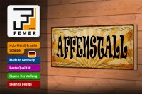 Holzschild Hinweis 27x10cm Affenstall