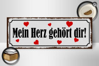 Holzschild Spruch 27x10cm mein Herz gehört dir Herz