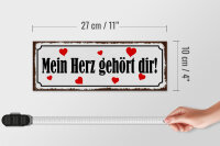 Holzschild Spruch 27x10cm mein Herz gehört dir Herz