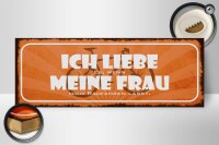 Holzschild Spruch 27x10cm ich liebe es wenn meine Frau mich Radfahren lässt