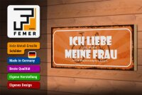Holzschild Spruch 27x10cm ich liebe es wenn meine Frau mich Radfahren lässt