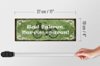 Holzschild Spruch 27x10cm Radfahren Nerven sparen