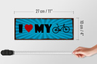 Holzschild Spruch 27x10cm I love my Bike Fahrrad
