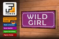 Holzschild Spruch 27x10cm Wild Girl