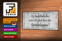 Holzschild Spruch 27x10cm Gerüchteküche Geredeschuppen