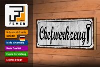 Holzschild Hinweis 27x10cm Chefwerkzeug