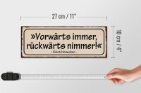 Holzschild Spruch 27x10cm vorwärts immer rückwärts nimmer