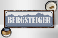 Holzschild Hinweis 27x10cm Bergsteiger