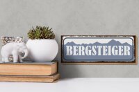 Holzschild Hinweis 27x10cm Bergsteiger
