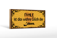 Holzschild Spruch 27x10cm Familie wahre Glück des Lebens